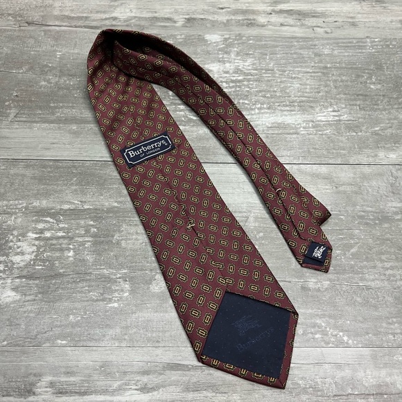 Burberry Mauve w/ Olive & Gold Check Silk Tie - Picture 2 of 5
